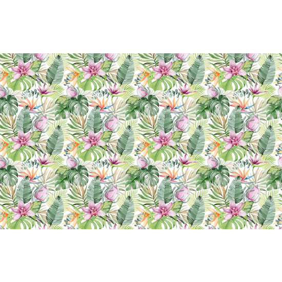 Papier peint panoramique - Motif fleurs Tropicales