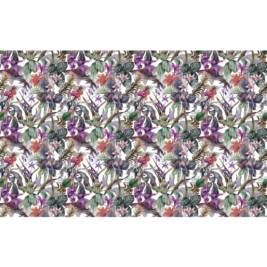 Papier peint panoramique - Motif fleurs Tropicales