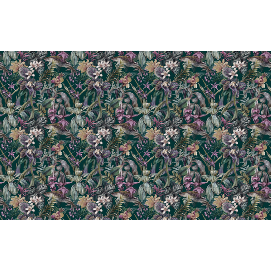 Papier peint panoramique - Motif Fleurs tropicales
