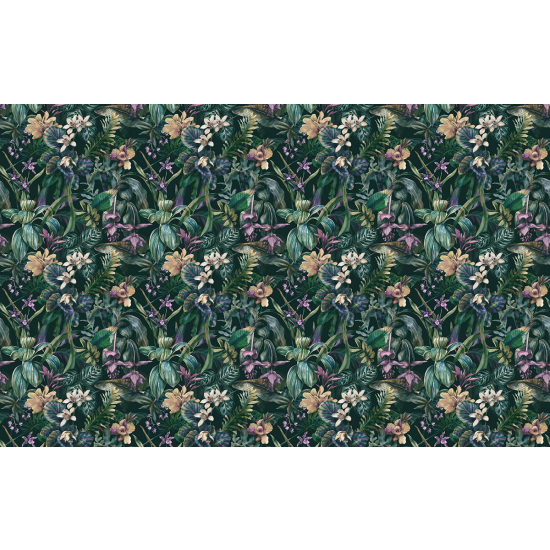 Papier peint panoramique - Motif Fleurs tropicales