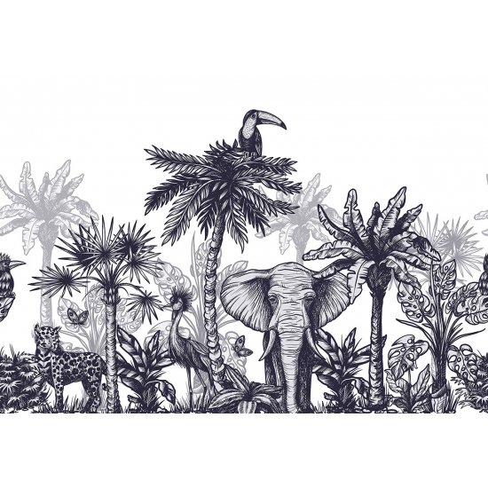 Papier peint panoramique - Papier peint - Animaux de la Jungle
