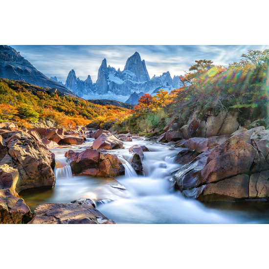 Papier peint panoramique - Rivière Montagnes