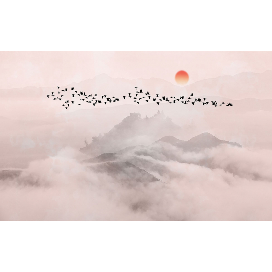 Papier peint panoramique - Soleil Oiseaux
