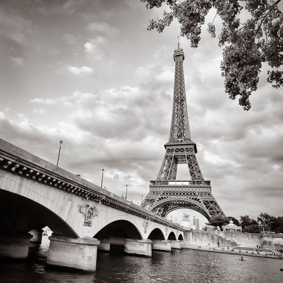 Papier peint panoramique - Tour Eiffel Noir et Blanc