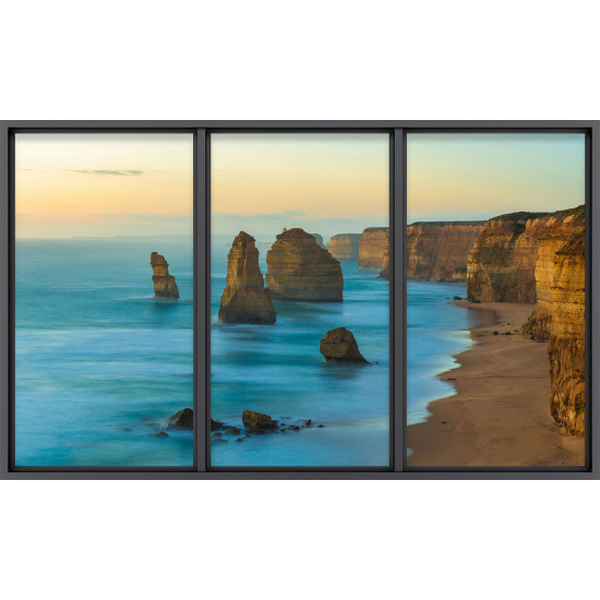 Papier peint panoramique Trompe l'œil baie vitrée - Falaises