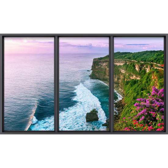Papier peint panoramique Trompe l'œil baie vitrée - Falaises
