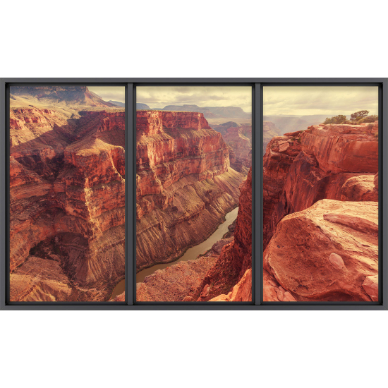 Papier peint panoramique Trompe l'œil baie vitrée - Grand canyon