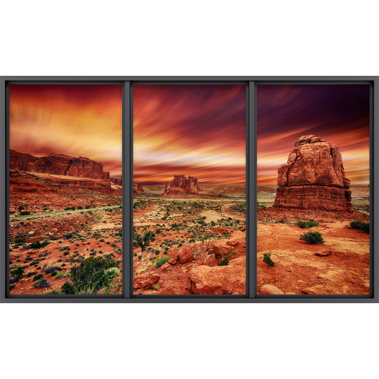 Papier peint panoramique Trompe l'œil baie vitrée - Grand canyon