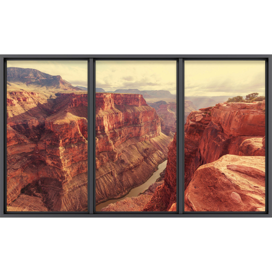 Papier peint panoramique Trompe l'œil baie vitrée - Grand canyon