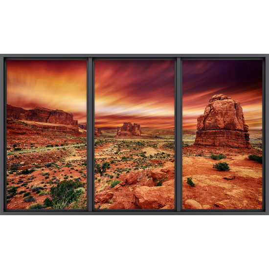 Papier peint panoramique Trompe l'œil baie vitrée - Grand canyon