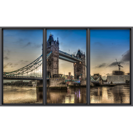 Papier peint panoramique Trompe l'œil baie vitrée - Londres