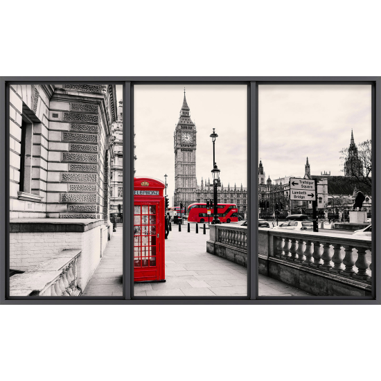 Papier peint panoramique Trompe l'œil baie vitrée - Londres