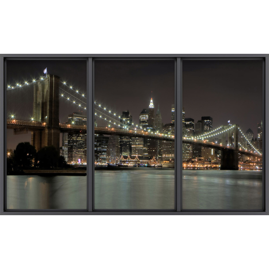 Papier peint panoramique Trompe l'œil baie vitrée - New York