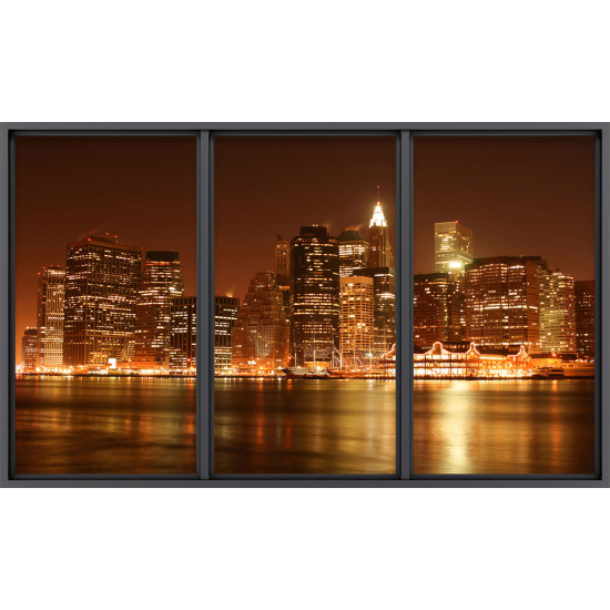 Papier peint panoramique Trompe l'œil baie vitrée - New York