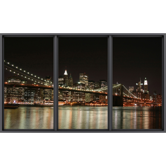 Papier peint panoramique Trompe l'œil baie vitrée - New York