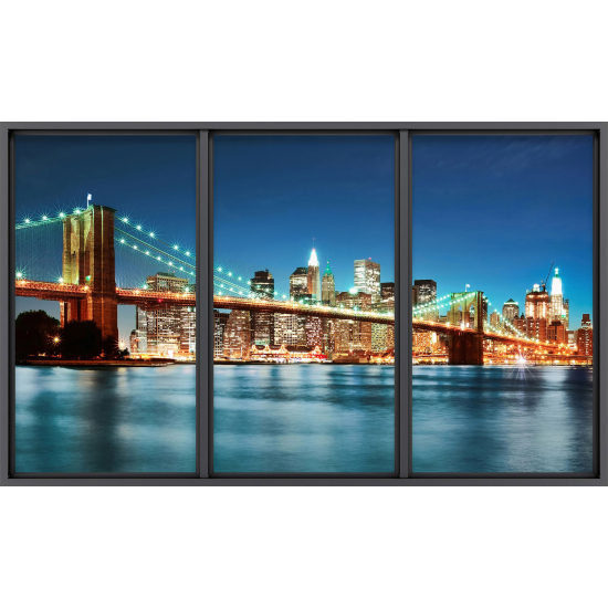 Papier peint panoramique Trompe l'œil baie vitrée - New york