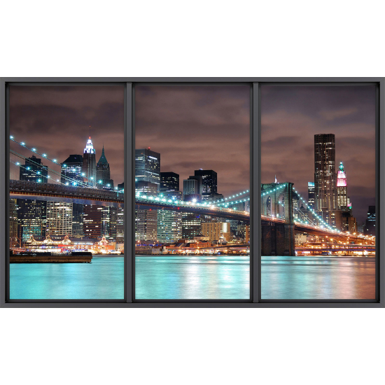 Papier peint panoramique Trompe l'œil baie vitrée - New york