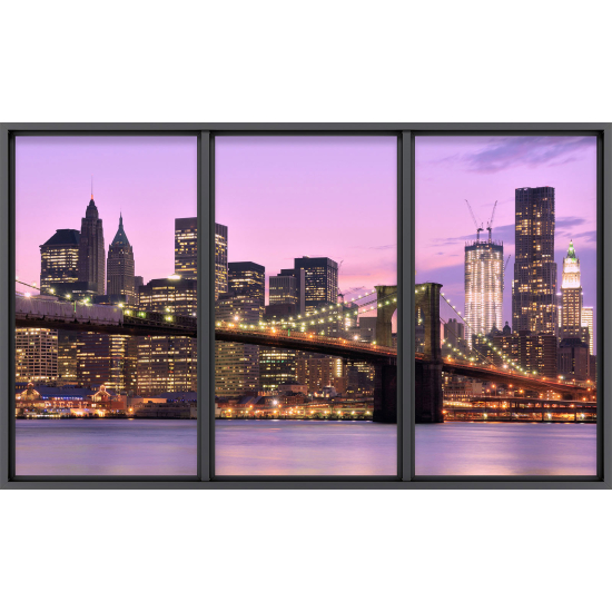 Papier peint panoramique Trompe l'œil baie vitrée - New york