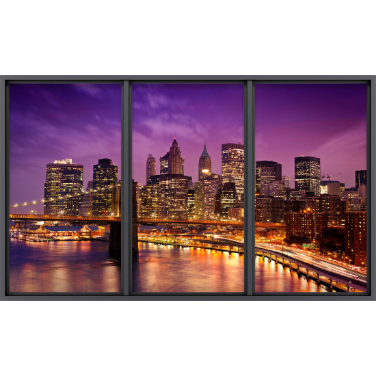Papier peint panoramique Trompe l'œil baie vitrée - New york
