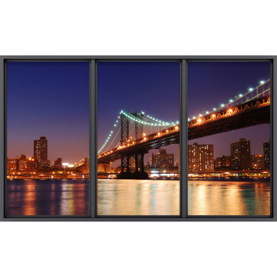 Papier peint panoramique Trompe l'œil baie vitrée - New york