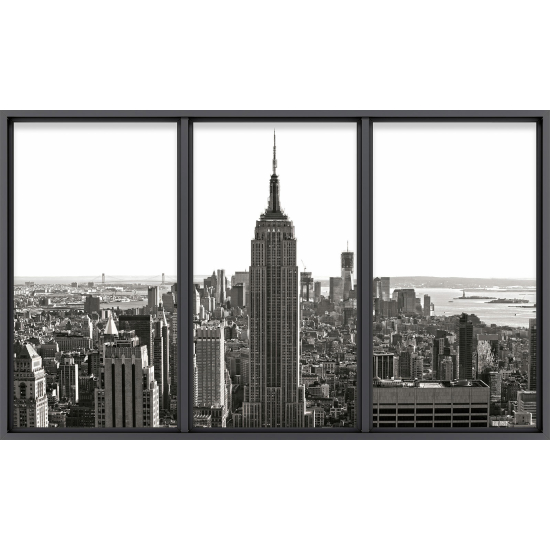 Papier peint panoramique Trompe l'œil baie vitrée - New york
