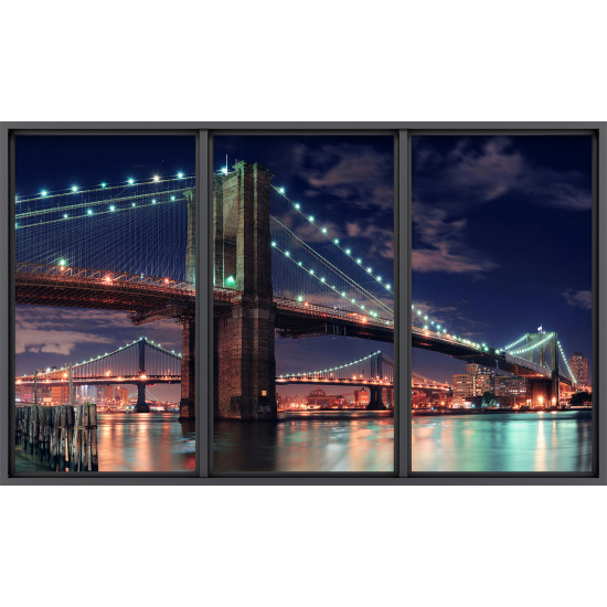 Papier peint panoramique Trompe l'œil baie vitrée - New york