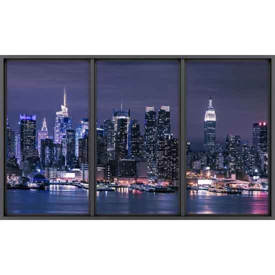 Papier peint panoramique Trompe l'œil baie vitrée - New york