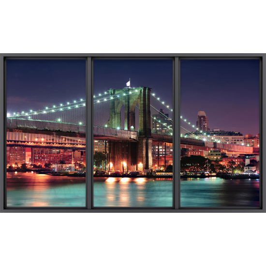 Papier peint panoramique Trompe l'œil baie vitrée - New york