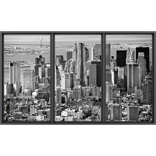 Papier peint panoramique Trompe l'œil baie vitrée - New york