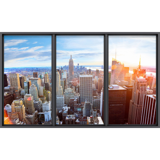 Papier peint panoramique Trompe l'œil baie vitrée - New york