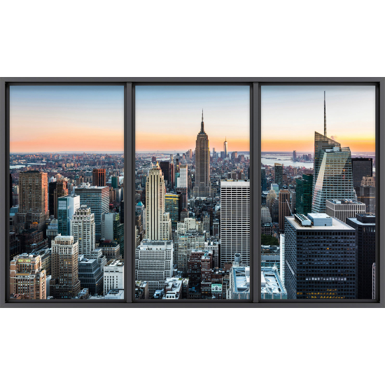 Papier peint panoramique Trompe l'œil baie vitrée - New york