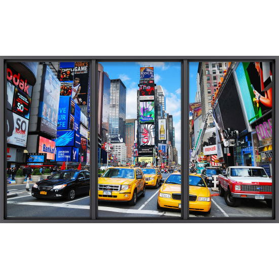 Papier peint panoramique Trompe l'œil baie vitrée - New york