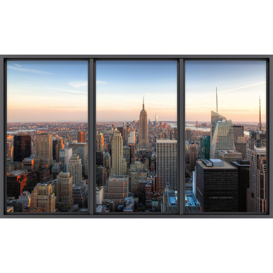 Papier peint panoramique Trompe l'œil baie vitrée - New york
