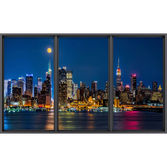Papier peint panoramique Trompe l'œil baie vitrée - New york