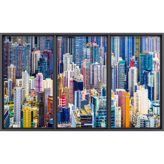 Papier peint panoramique Trompe l'œil baie vitrée - New york