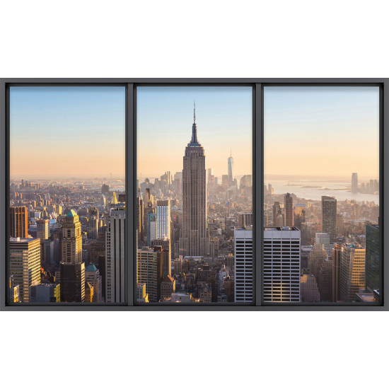 Papier peint panoramique Trompe l'œil baie vitrée - New york