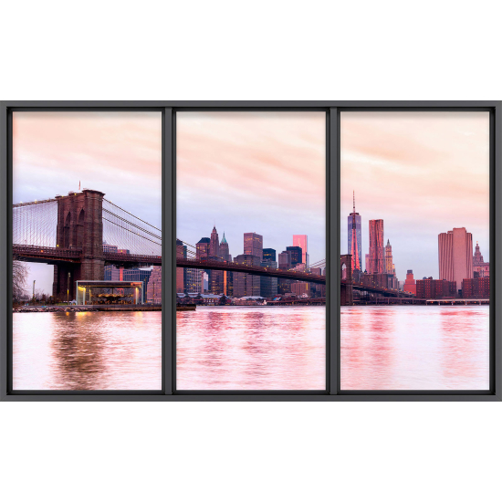 Papier peint panoramique Trompe l'œil baie vitrée - New york