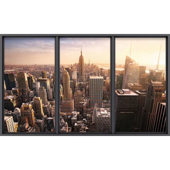 Papier peint panoramique Trompe l'œil baie vitrée - New york