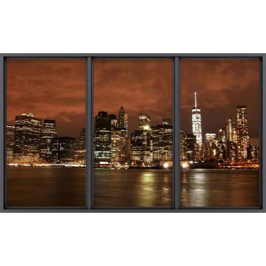 Papier peint panoramique Trompe l'œil baie vitrée - New york