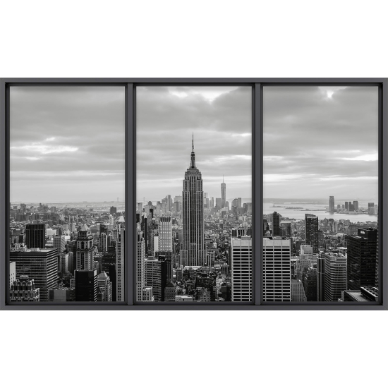 Papier peint panoramique Trompe l'œil baie vitrée - New york