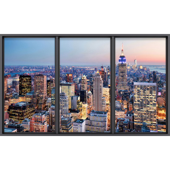 Papier peint panoramique Trompe l'œil baie vitrée - New york