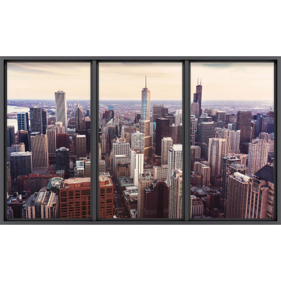 Papier peint panoramique Trompe l'œil baie vitrée - New york