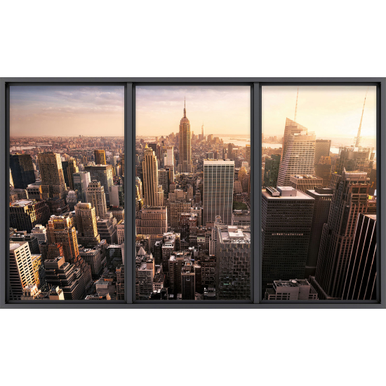 Papier peint panoramique Trompe l'œil baie vitrée - New york
