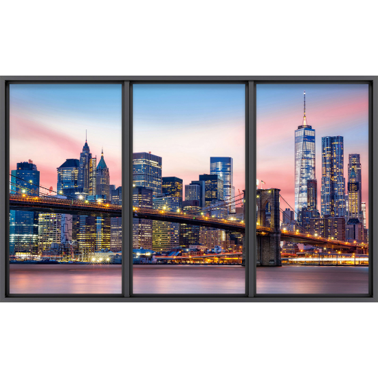 Papier peint panoramique Trompe l'œil baie vitrée - New york