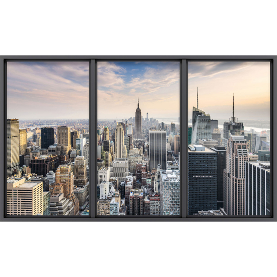 Papier peint panoramique Trompe l'œil baie vitrée - New york
