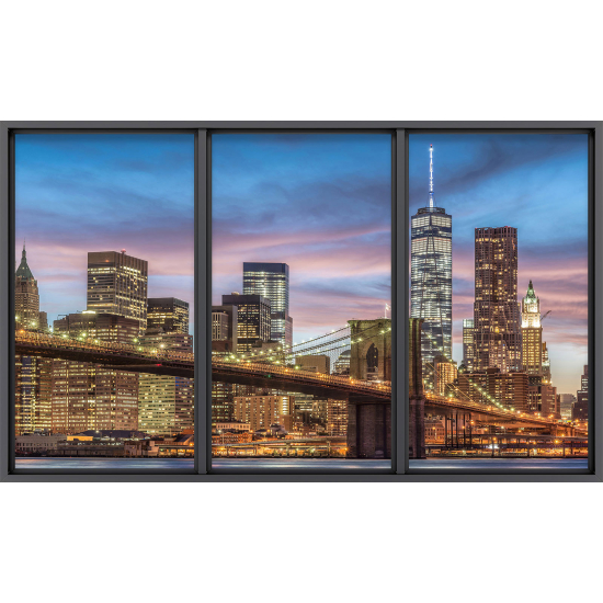 Papier peint panoramique Trompe l'œil baie vitrée - New york