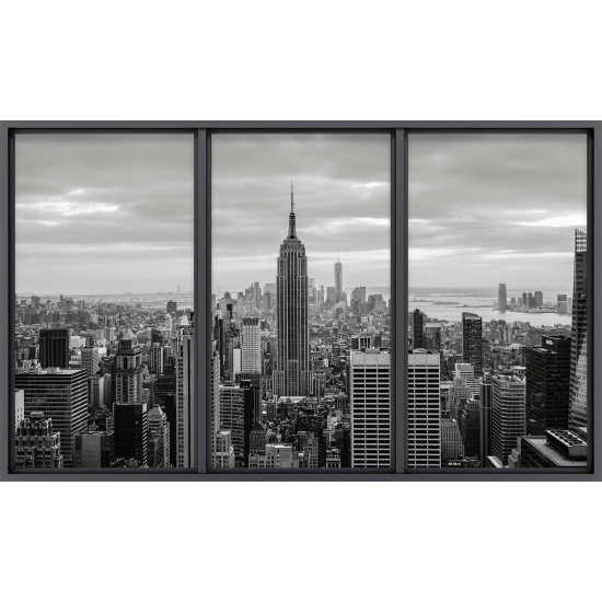 Papier peint panoramique Trompe l'œil baie vitrée - New york