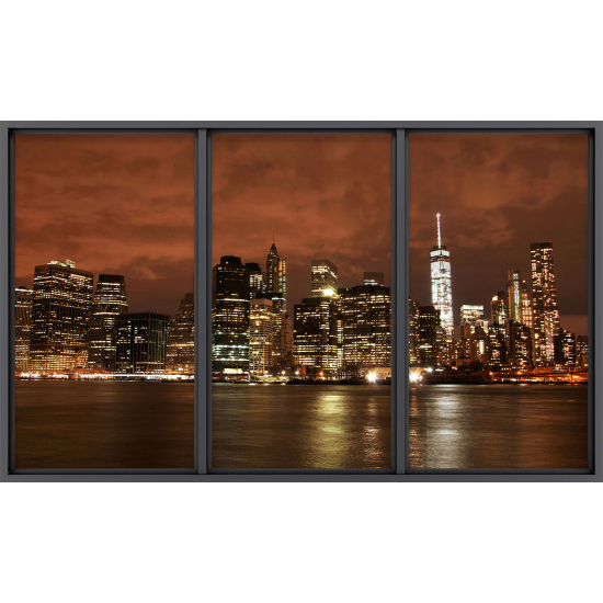 Papier peint panoramique Trompe l'œil baie vitrée - New york
