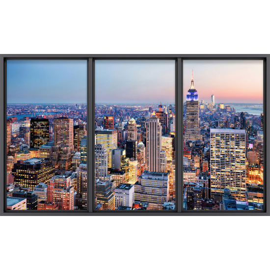 Papier peint panoramique Trompe l'œil baie vitrée - New york