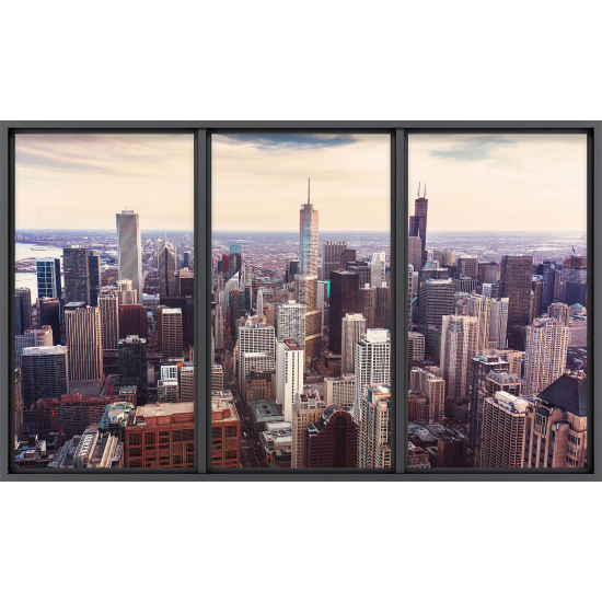 Papier peint panoramique Trompe l'œil baie vitrée - New york
